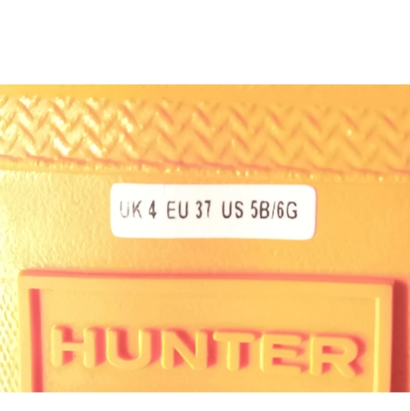 Hunter Original Kids Rain Boots Size 6 Big Girl Navy & Orange - Picture 9 of 9